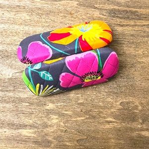Quilted floral hard  eye glass case